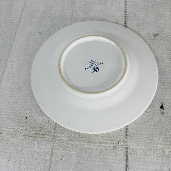 Pfaltzgraff ORLEANS Blue Green Vines Yellow Stoneware Round Saucers Set of 3 - Picture 3 of 14